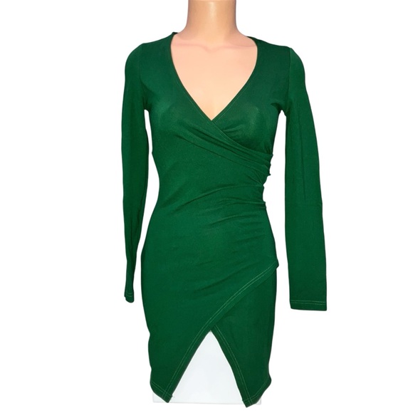 *3 for $30!*. Mob Wife Glam Sexy Office Siren Green Stretch Bodycon Dress S - Picture 1 of 4